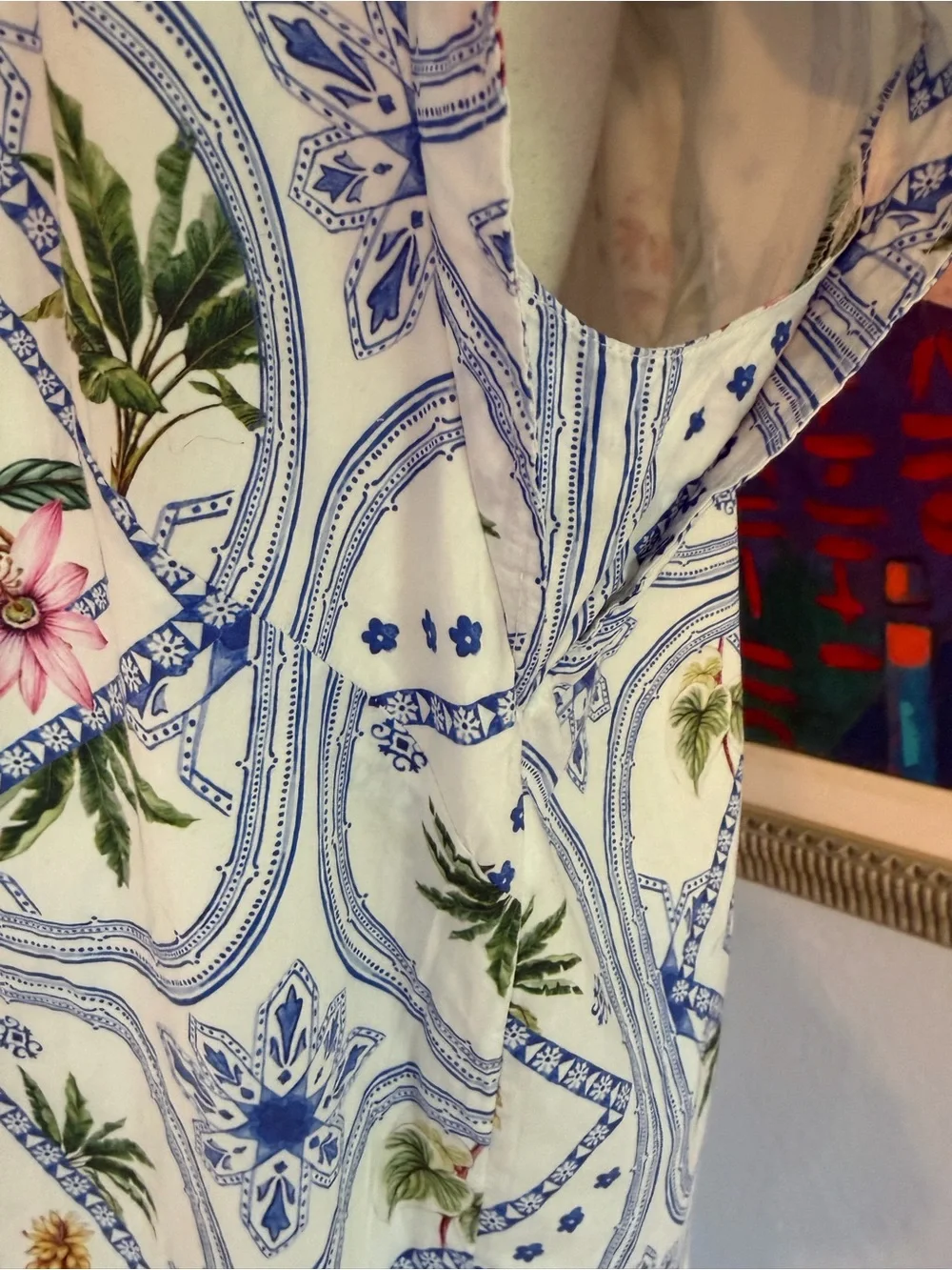NWT Maeve for Anthropologie Floral Blue and White Midi Dress Small